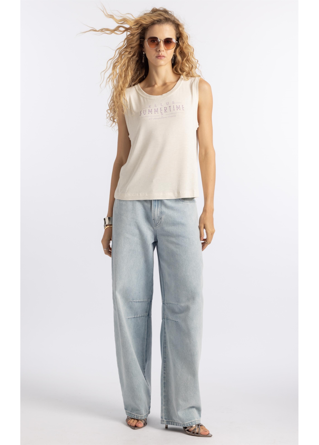 Blusa Viscolinen Ellus Manufacturing Boyish Natural