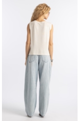 Blusa Viscolinen Ellus Manufacturing Boyish Natural