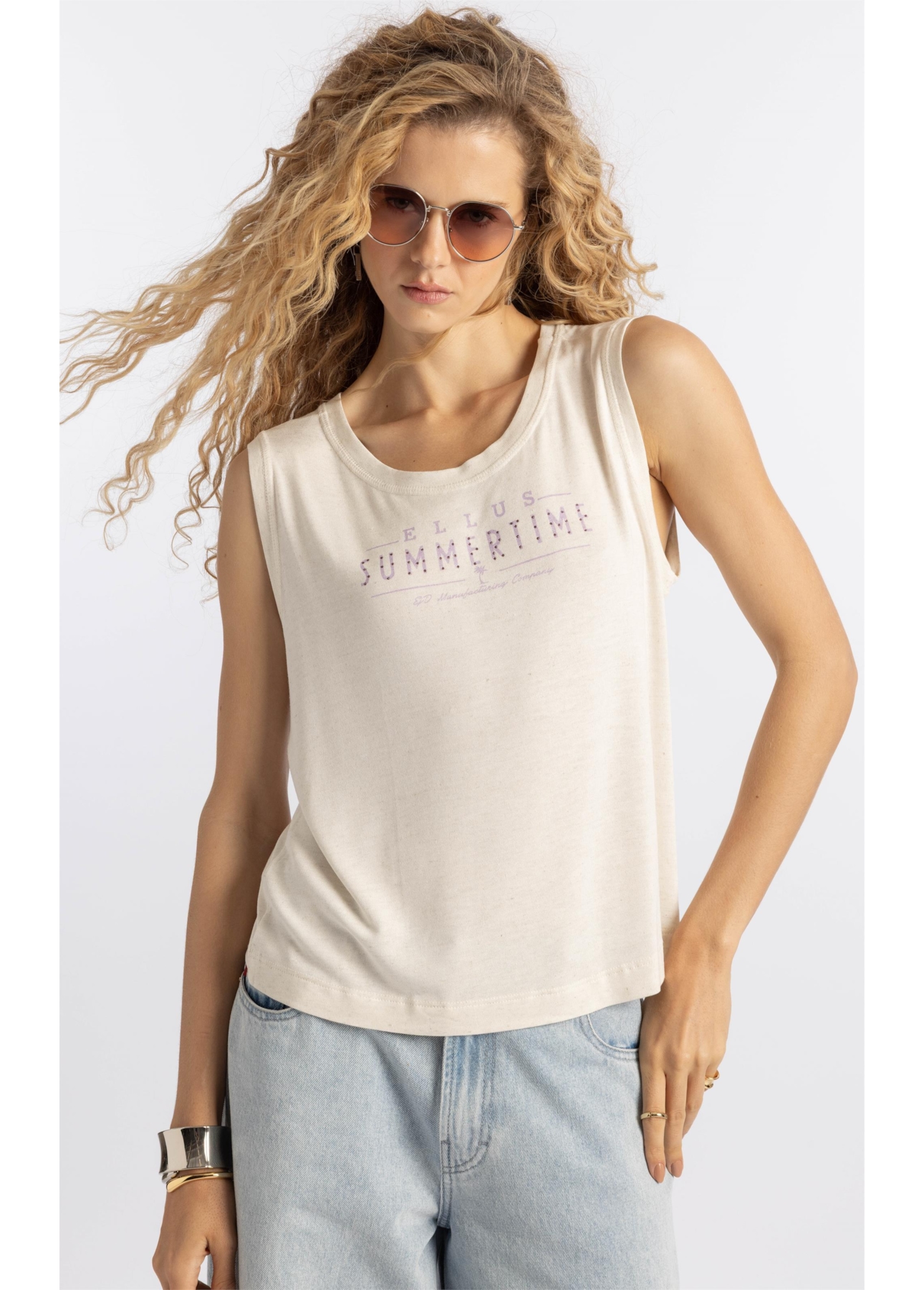 Blusa Viscolinen Ellus Manufacturing Boyish Natural