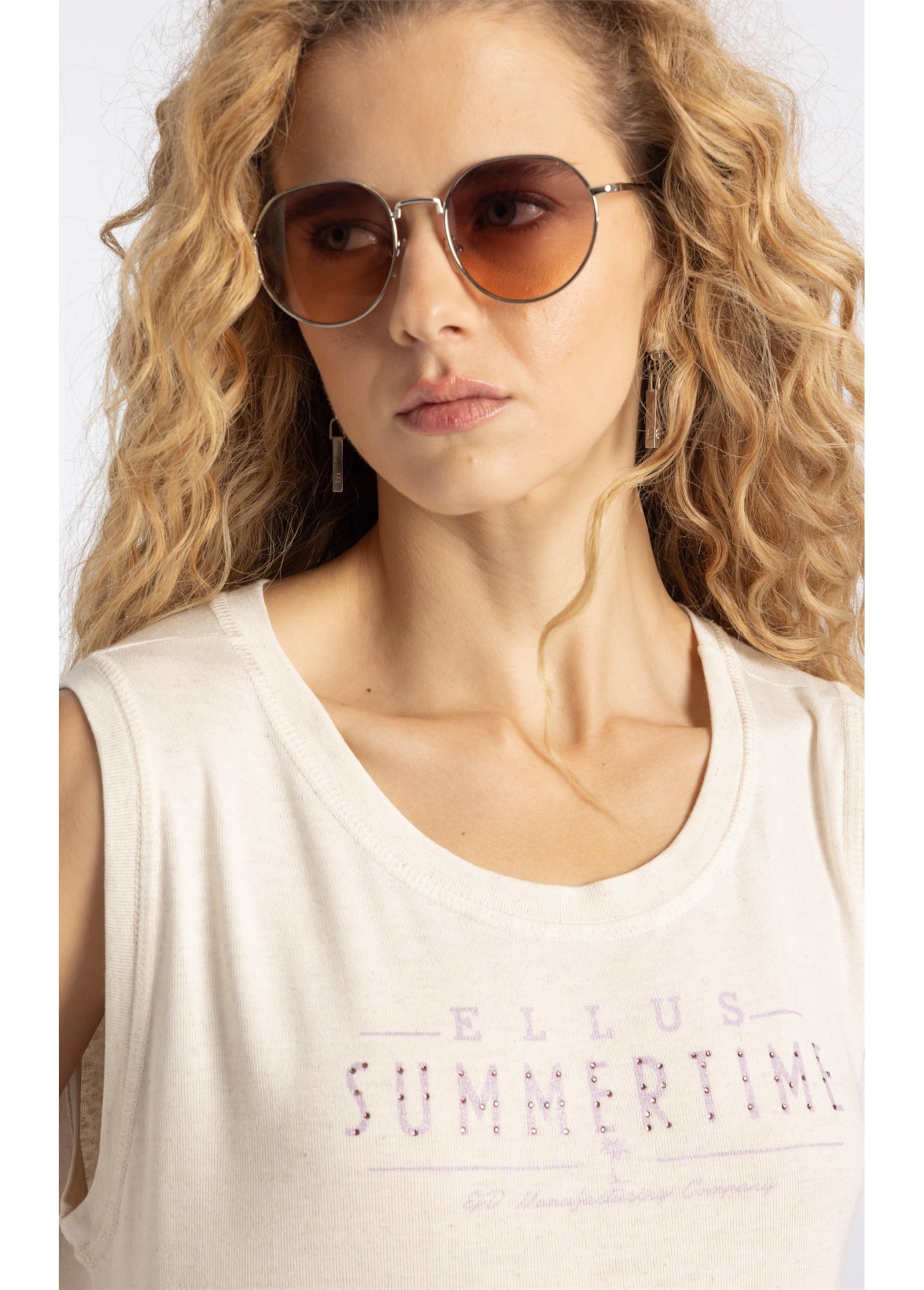 Blusa Viscolinen Ellus Manufacturing Boyish Natural