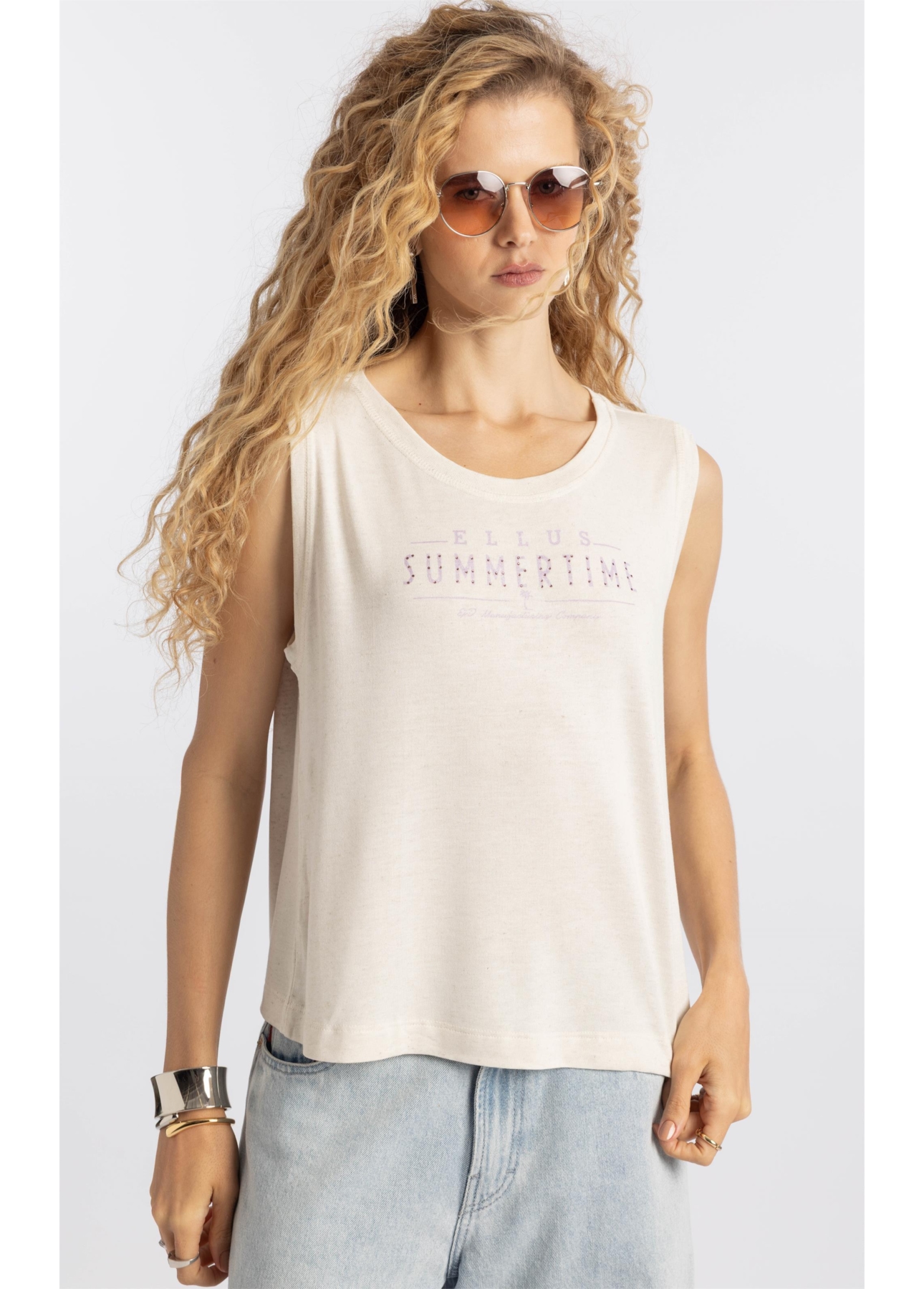 Blusa Viscolinen Ellus Manufacturing Boyish Natural