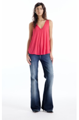 Blusa Viscolinho Neck Trapezio Vermelho