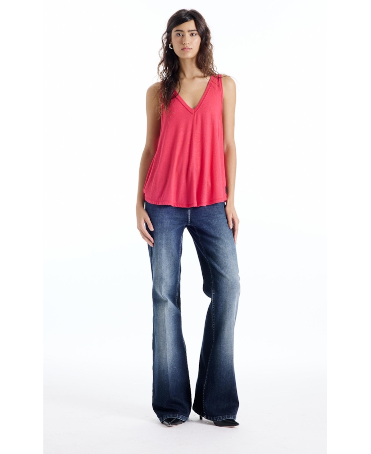 Blusa Viscolinho Neck Trapezio Vermelho