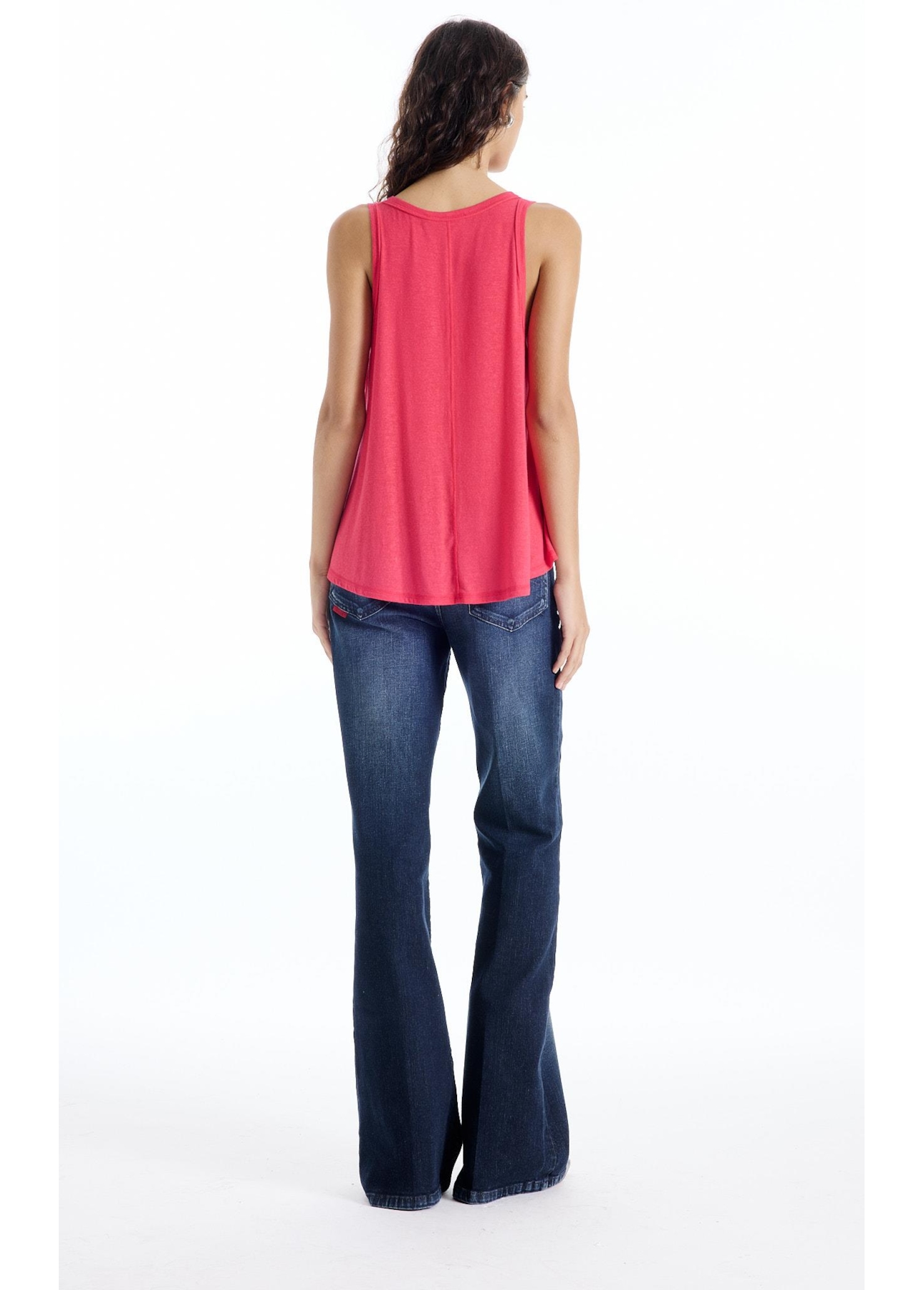 Blusa Viscolinho Neck Trapezio Vermelho