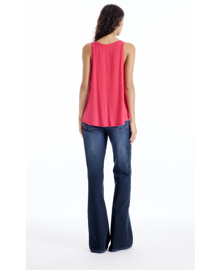 Blusa Viscolinho Neck Trapezio Vermelho