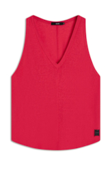 Blusa Viscolinho Neck Trapezio Vermelho