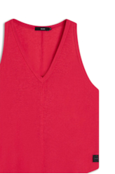Blusa Viscolinho Neck Trapezio Vermelho