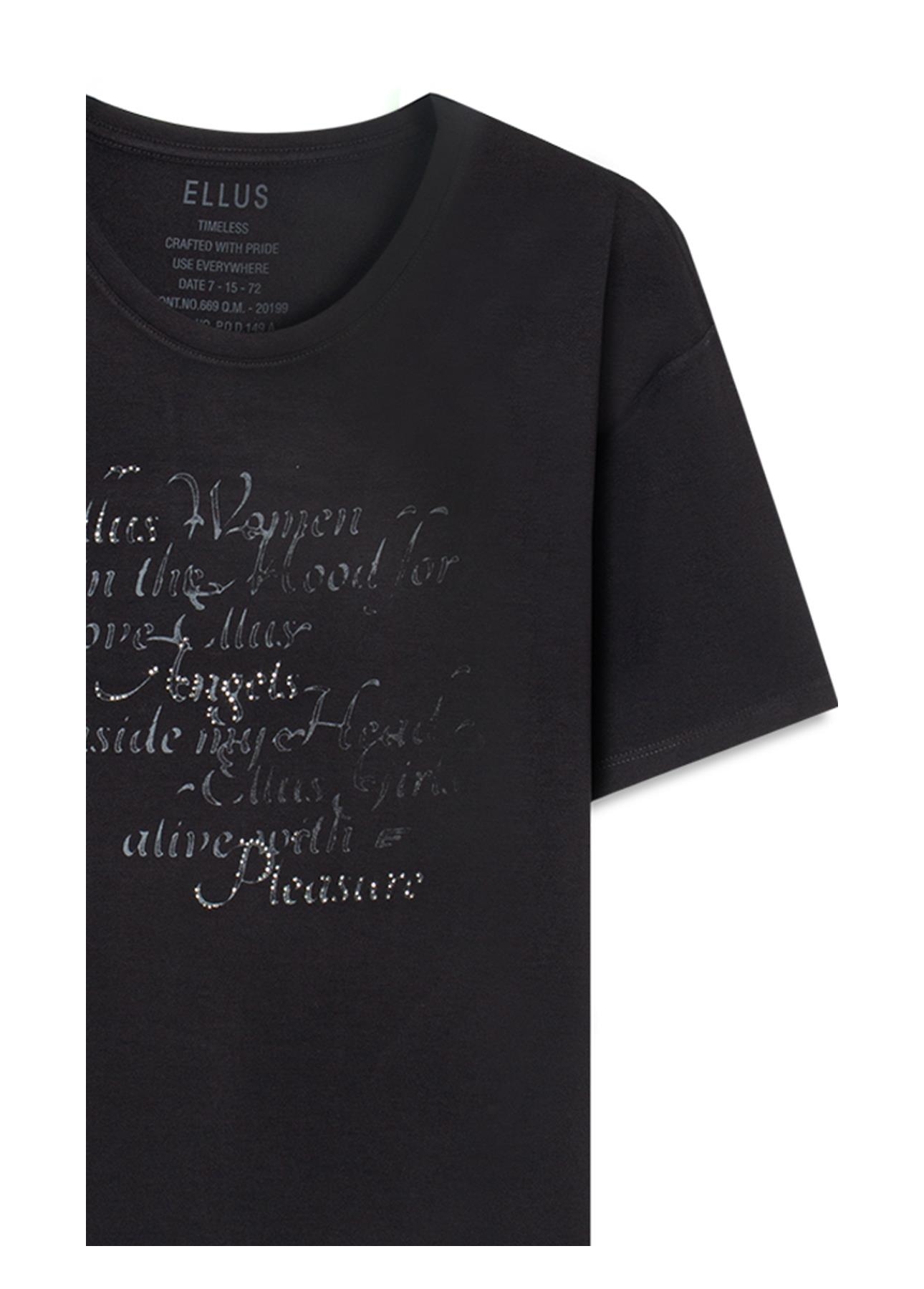 Blusa Viscolycra Arte Frase Preto