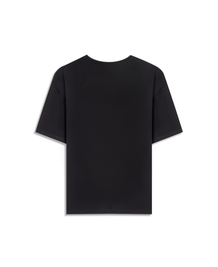 Blusa Viscolycra Arte Frase Preto