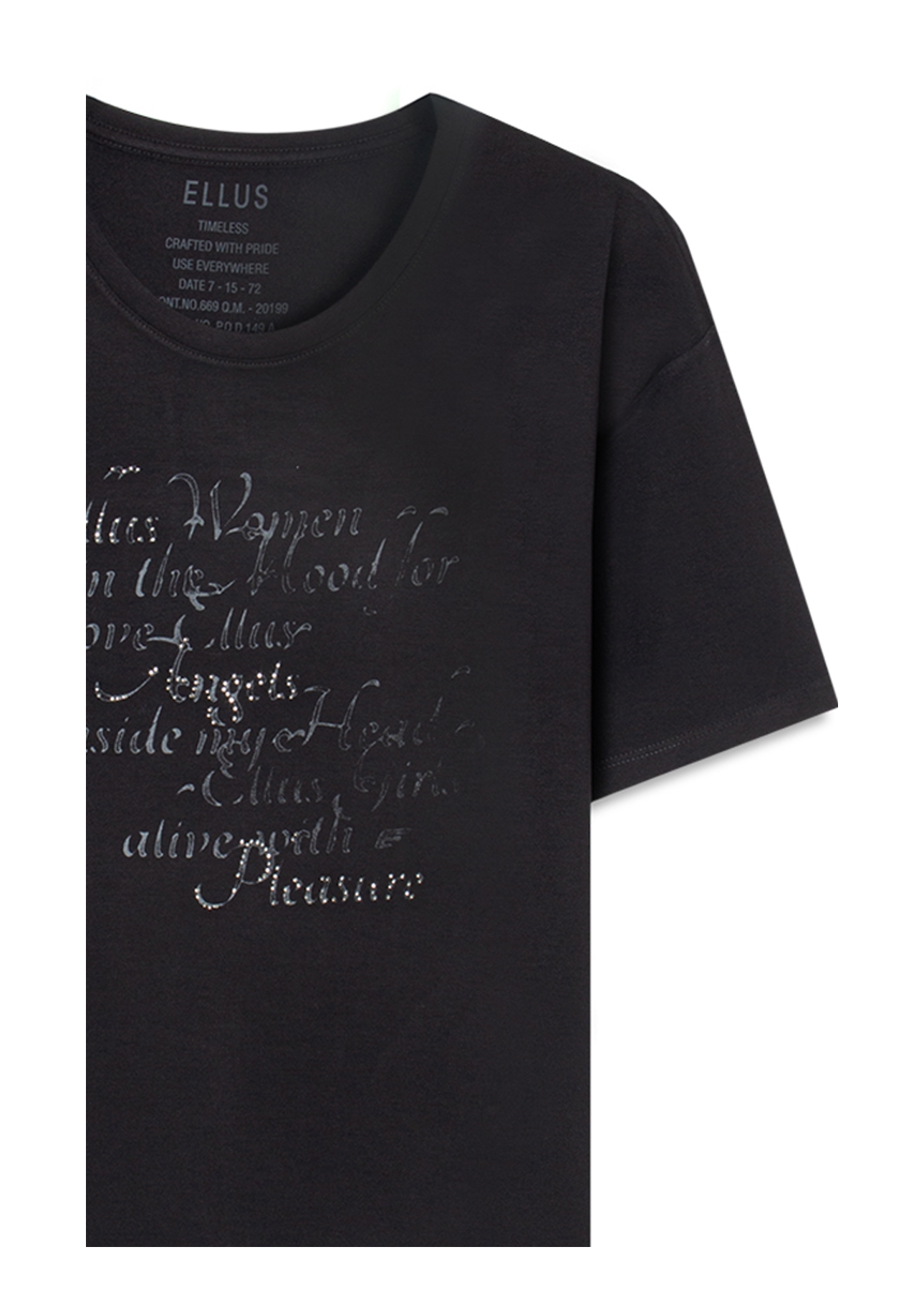 Blusa Viscolycra Arte Frase Preto