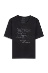 Blusa Viscolycra Arte Frase Preto