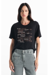 Blusa Viscolycra Ellus Heritage Boxy Preto