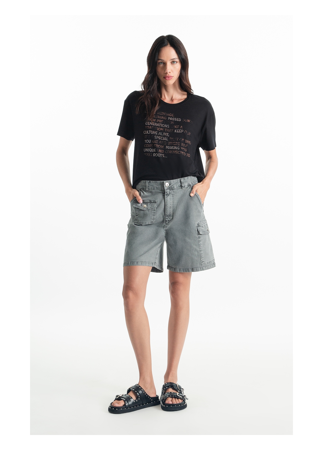 Blusa Viscolycra Ellus Heritage Boxy Preto