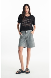 Blusa Viscolycra Ellus Heritage Boxy Preto