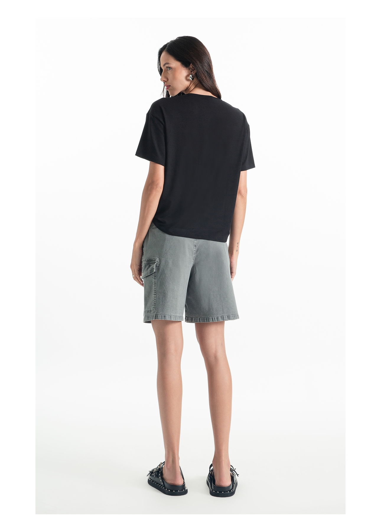 Blusa Viscolycra Ellus Heritage Boxy Preto