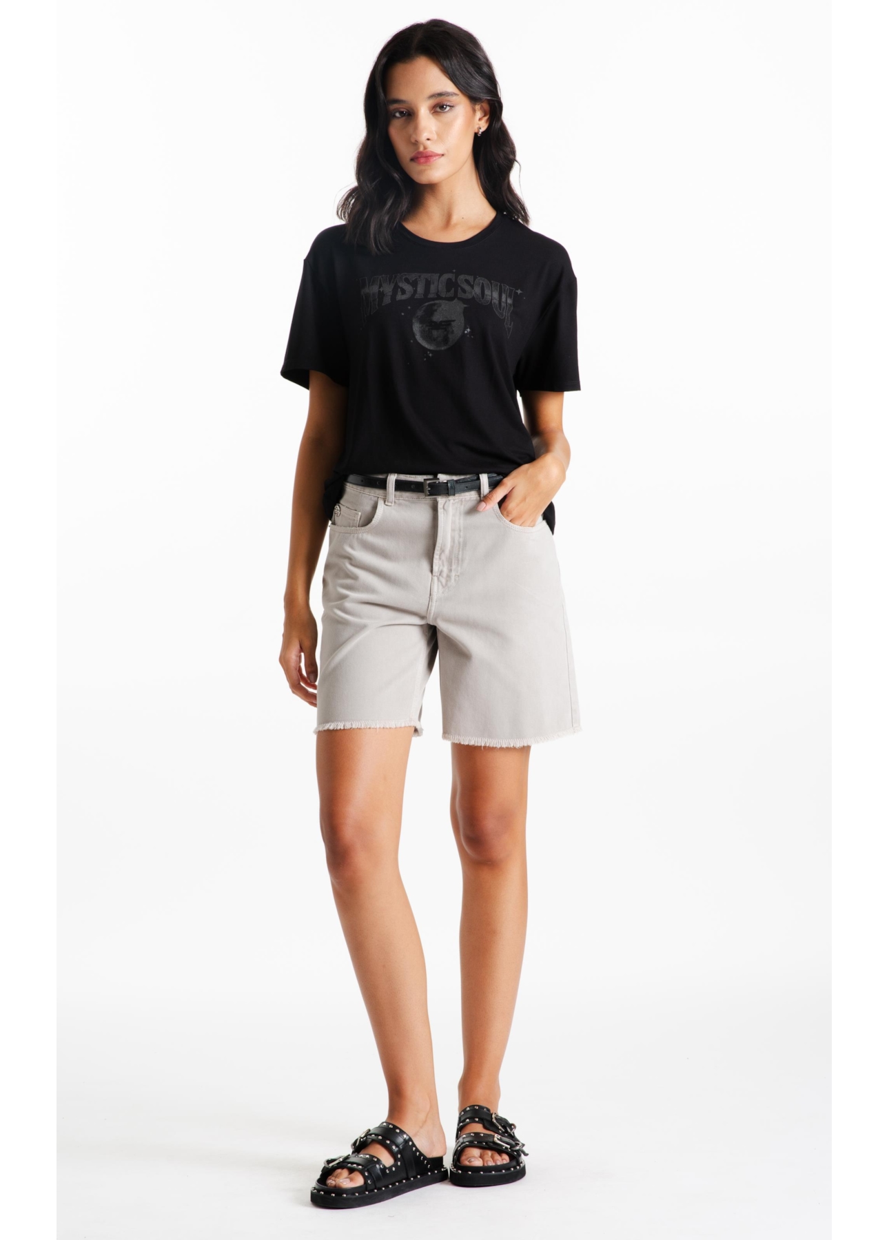 Blusa Viscolycra Mystic Soul Boxy Preto