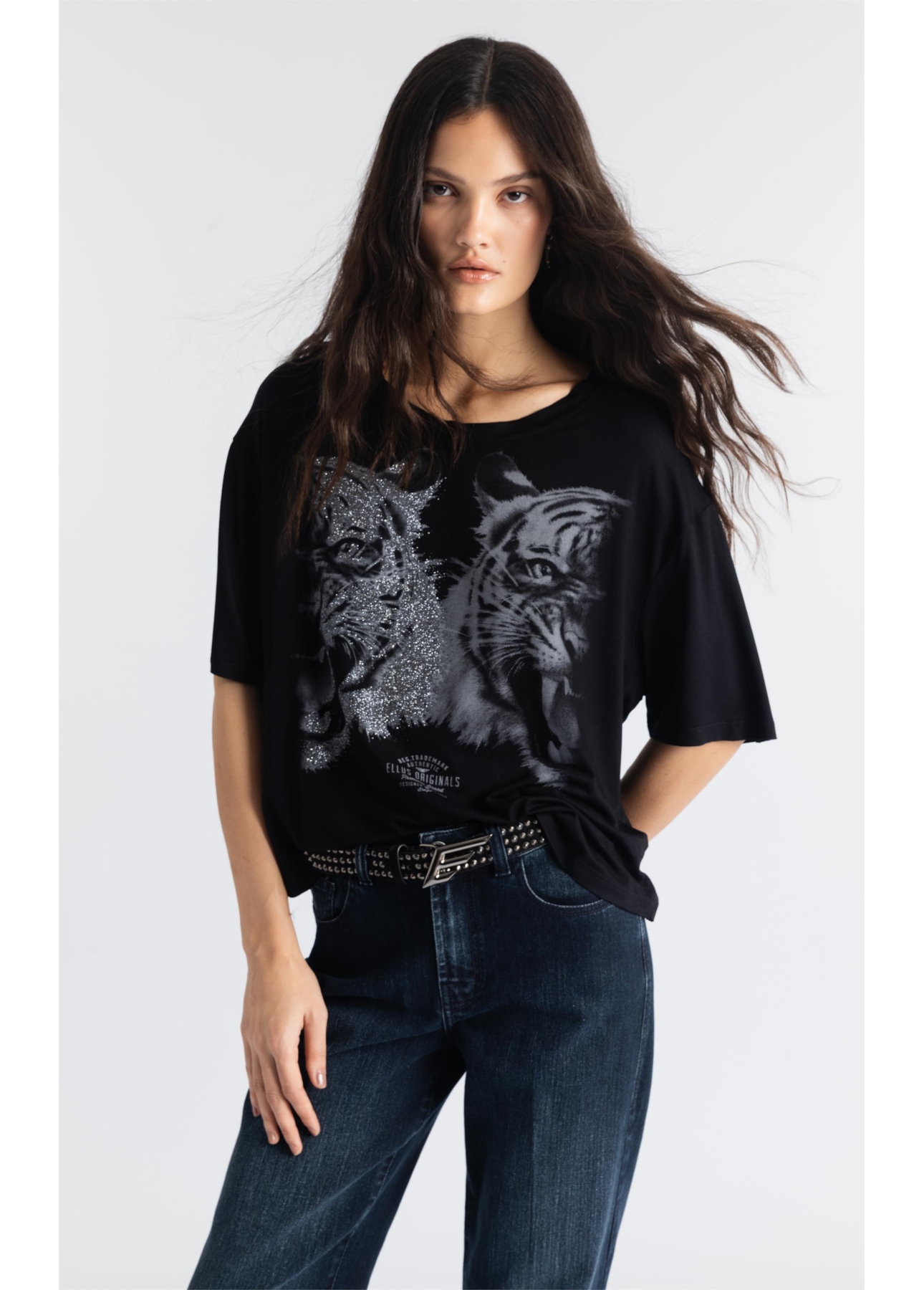 Blusa Viscolycra Tigers Boxy Preto