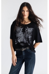 Blusa Viscolycra Tigers Boxy Preto