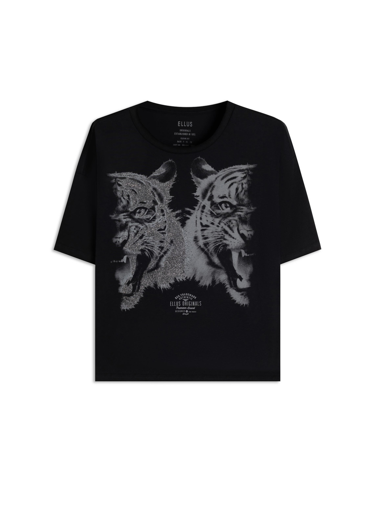 Blusa Viscolycra Tigers Boxy Preto
