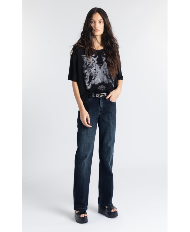 Blusa Viscolycra Tigers Boxy Preto