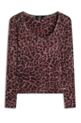 Blusa Viscotricot Animal Print Animal Print Rosa