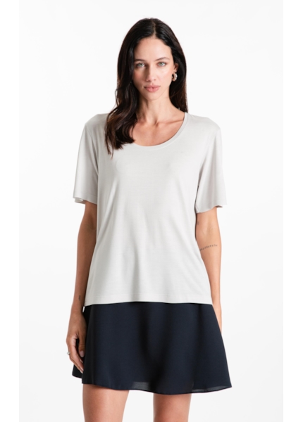 Blusa Viscotricot Ellus Classic Silver