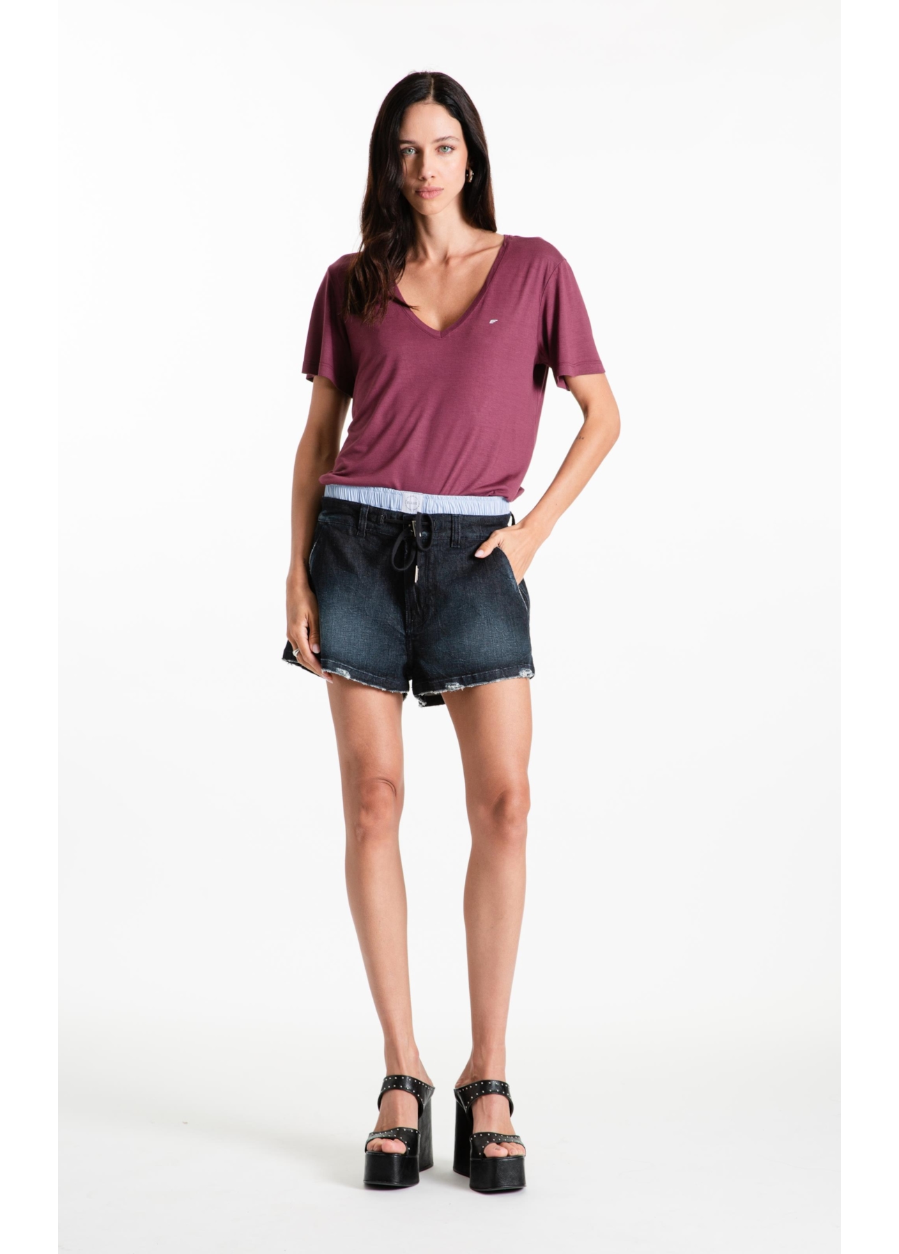 Blusa Viscotricot Ellus Decote v Beringela