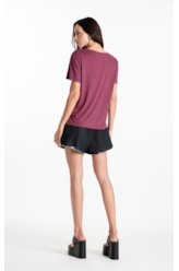 Blusa Viscotricot Ellus Decote v Beringela