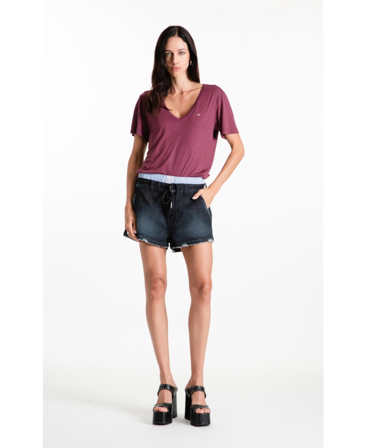 Blusa Viscotricot Ellus Decote v Beringela