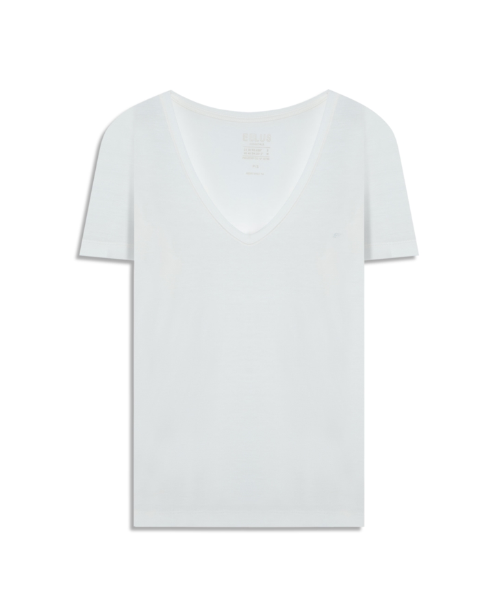 Blusa Viscotricot Ellus Decote v Off White