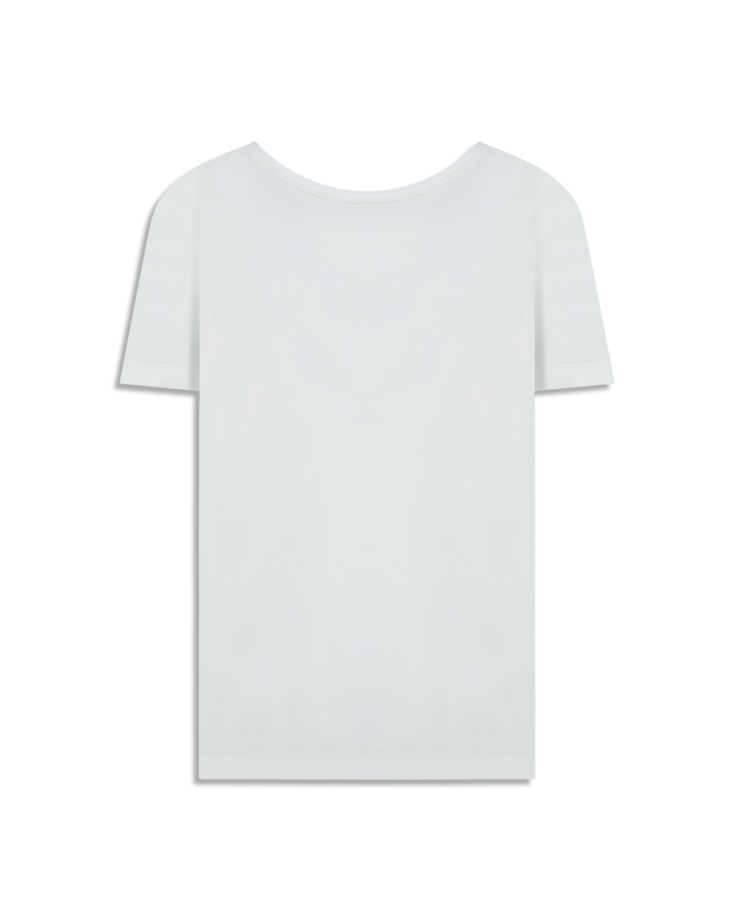 Blusa Viscotricot Ellus Decote v Off White