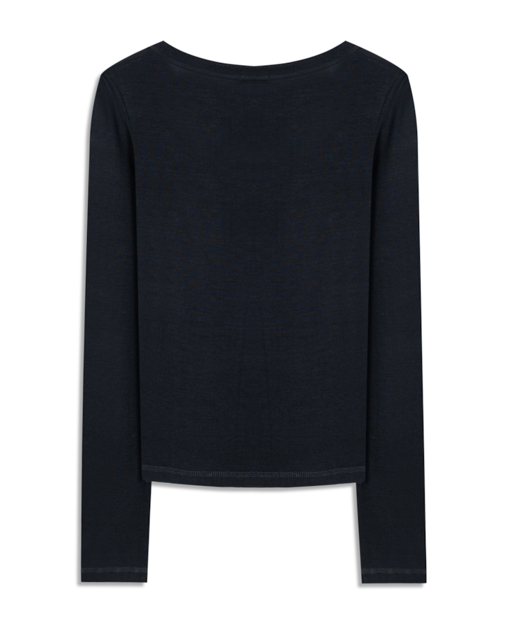 Blusa Viscotricot Ellus Toronto Preto