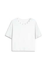 Blusa Viscotricot Eyelets Off White