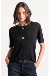 Blusa Viscotricot Hotfix Preto