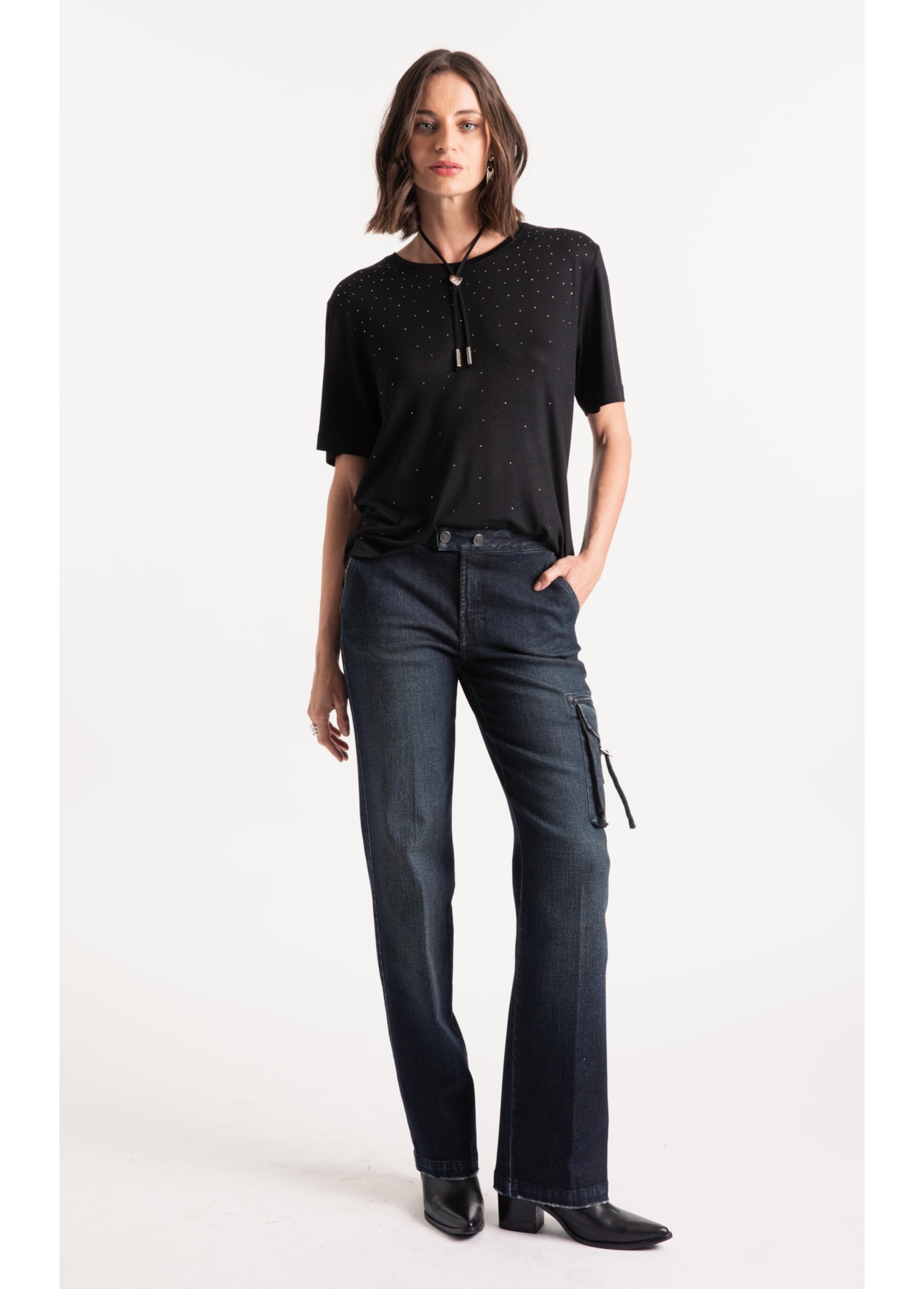 Blusa Viscotricot Hotfix Preto