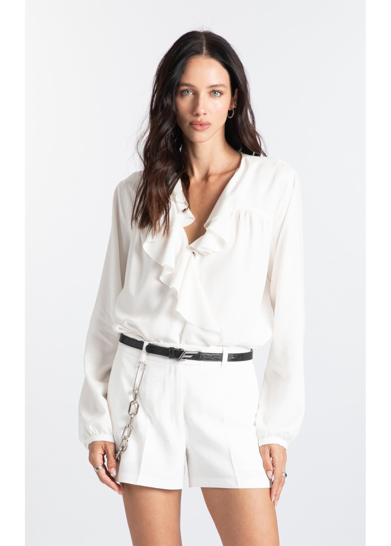 Blusa Voil Cv Babados Branco