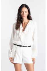 Blusa Voil Cv Babados Branco
