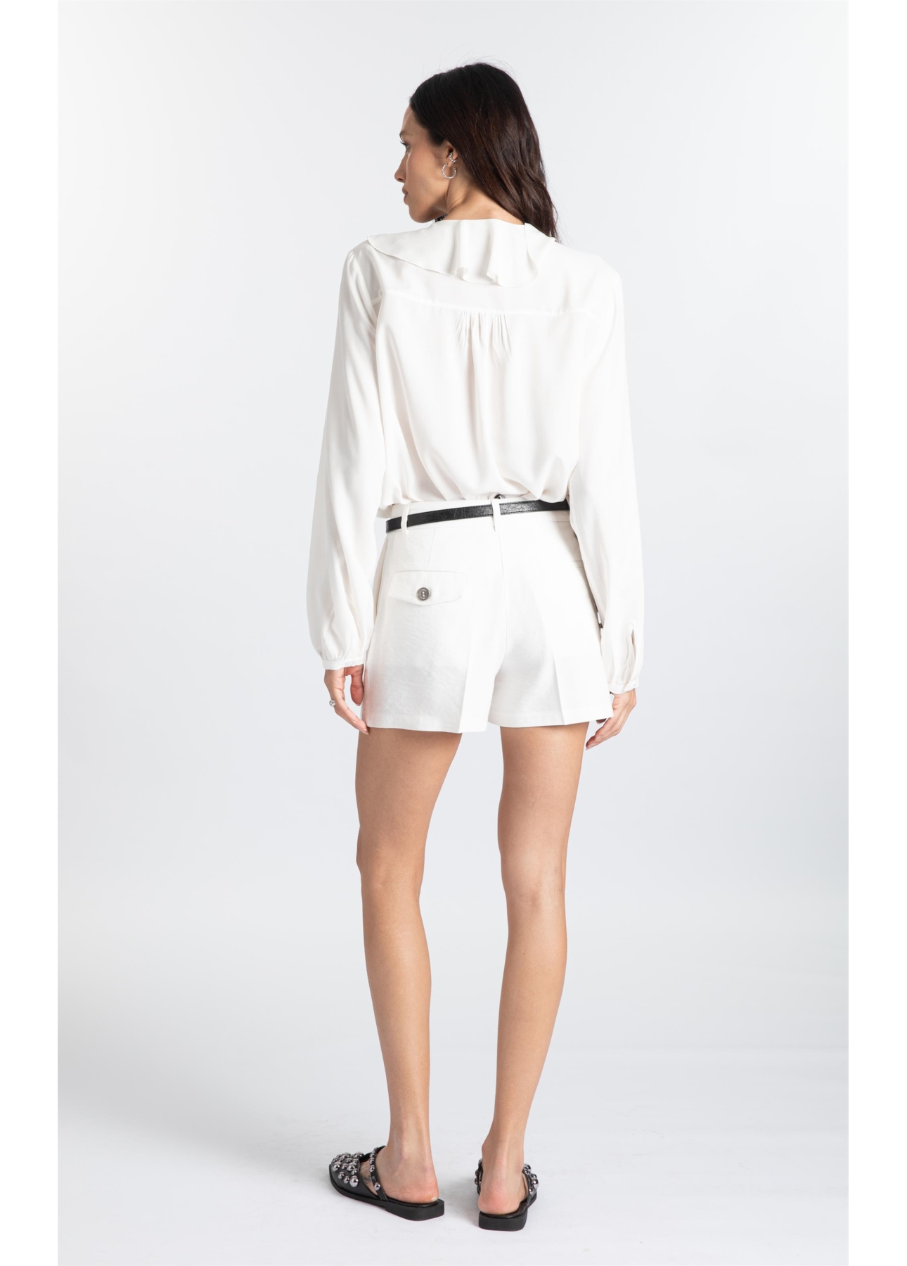 Blusa Voil Cv Babados Branco