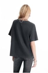 Blusa Washed City Rock Oversized Preto