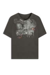 Blusa Washed City Rock Oversized Preto
