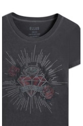 Blusa Washed Classic Diamond Preto