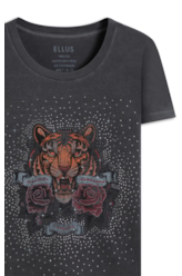 Blusa Washed Classic Tiger Preto