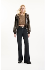 Blusa Washed Cropped Tabaco