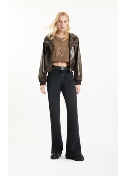 Blusa Washed Cropped Tabaco