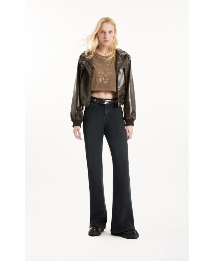 Blusa Washed Cropped Tabaco