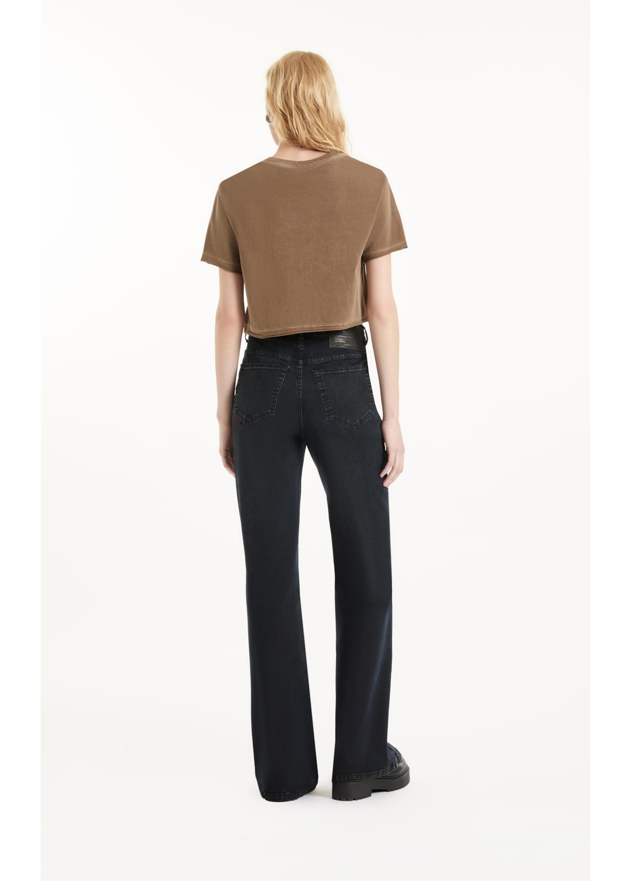 Blusa Washed Cropped Tabaco