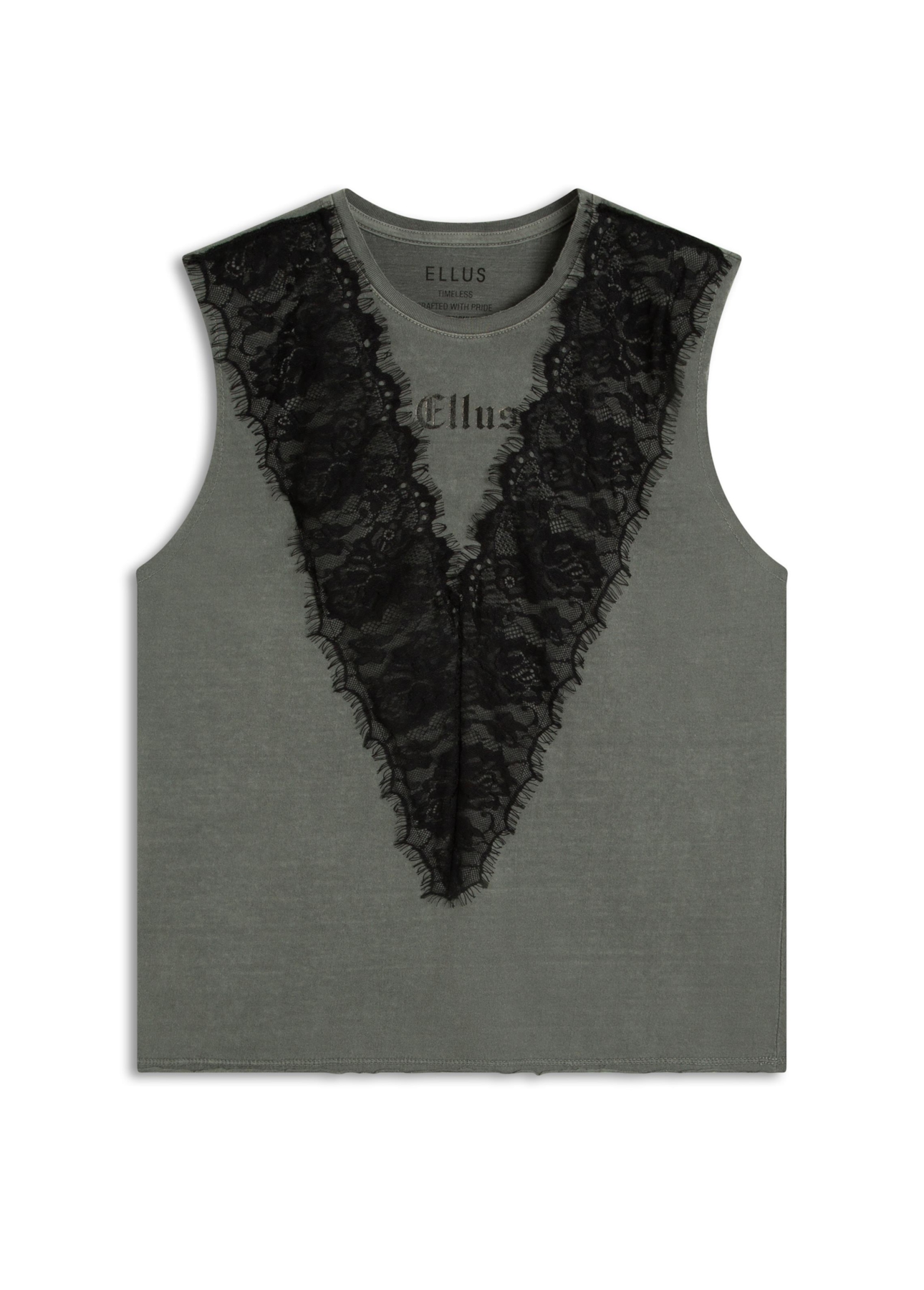 Blusa  Washed Lace Wing Grafite