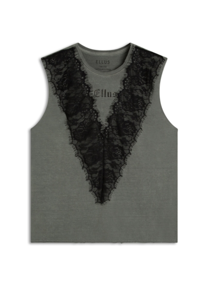 Blusa  Washed Lace Wing Grafite