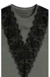 Blusa  Washed Lace Wing Grafite