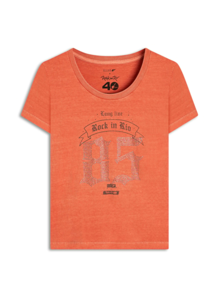Blusa Washed Long Live Rock In Rio Cereja